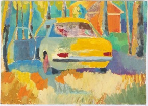 aurinko maalasi autoa