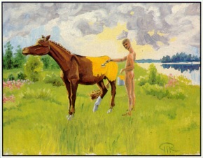 Tuomas maalasi hevosta